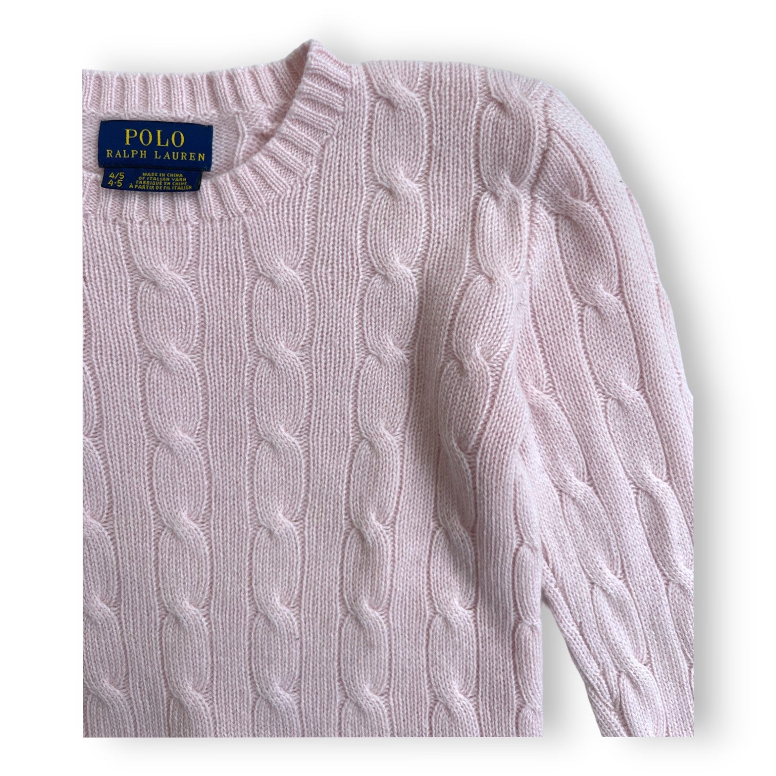 RALPH LAUREN - Pull rose clair en cachemire - 4/5 ans