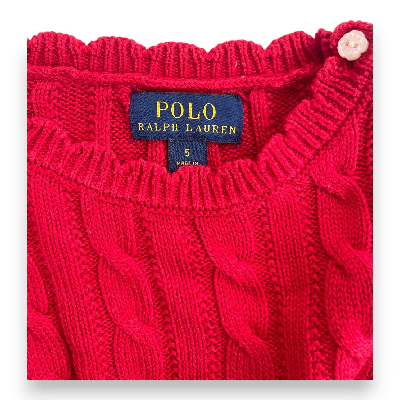 RALPH LAUREN - Robe torsadée rouge - 5 ans