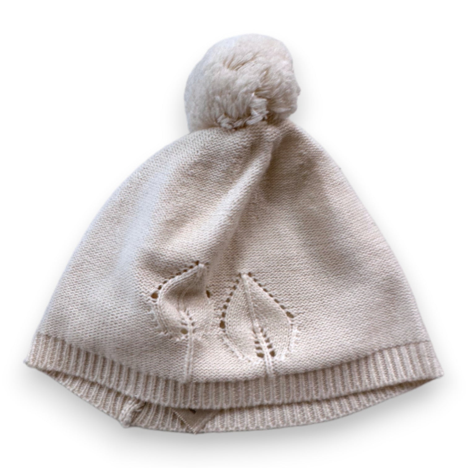 NATURAPURA - Bonnet beige avec pompon - 9 mois