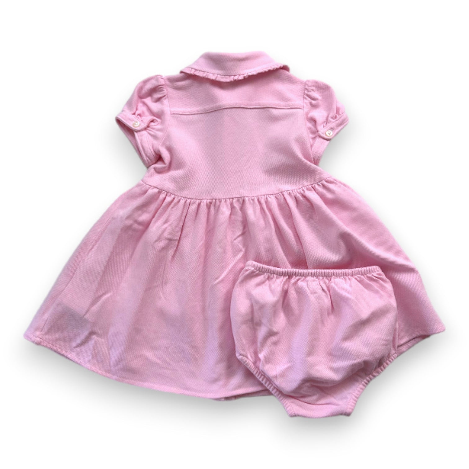 RALPH LAUREN - Ensemble robe et bloomer rose - 12 mois