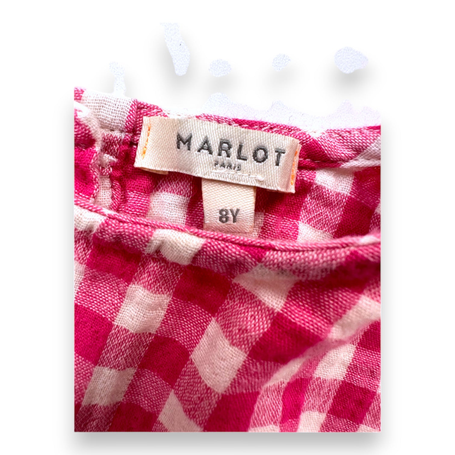 MARLOT PARIS - Robe vichy rose - 8 ans