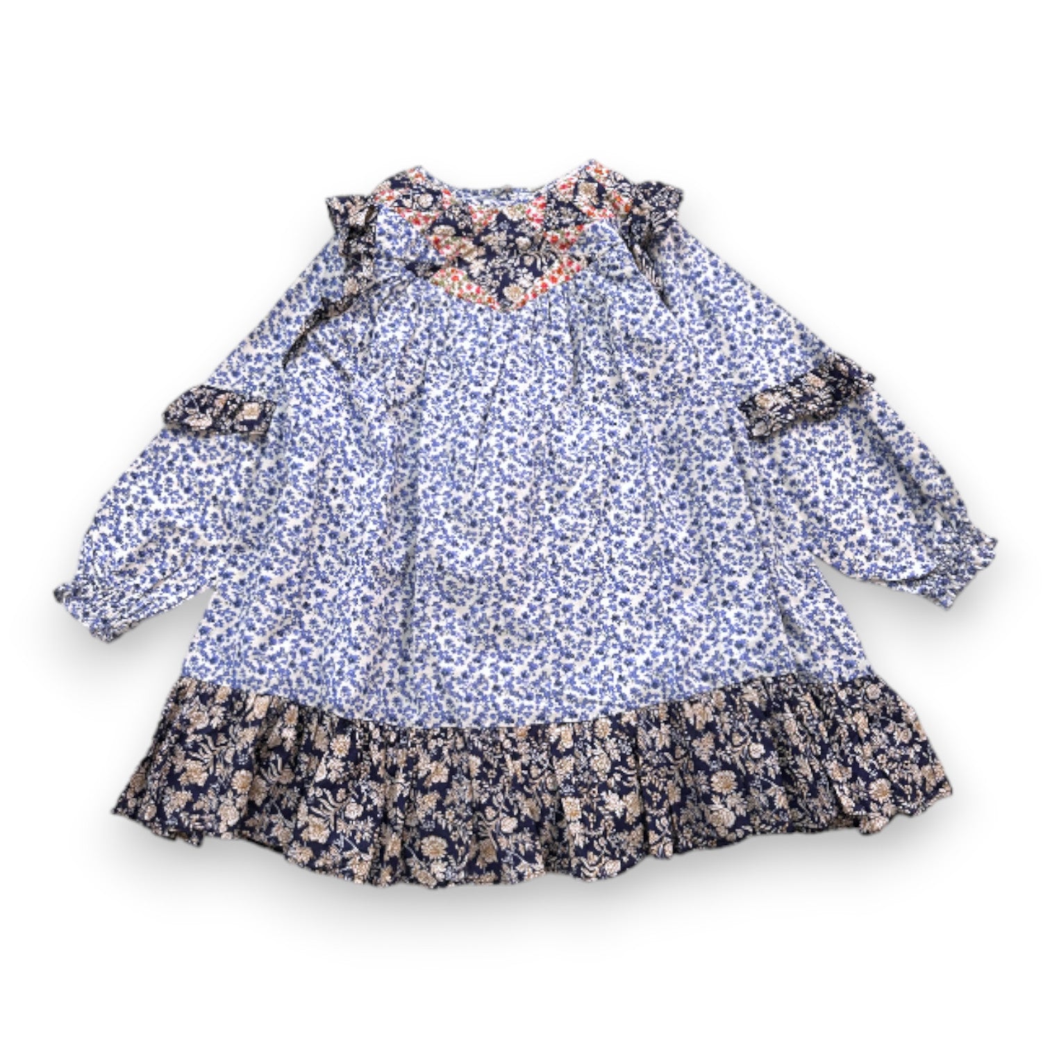 LOUISE MISHA - Robe patchwork colorée motifs fleurs - 8 ans