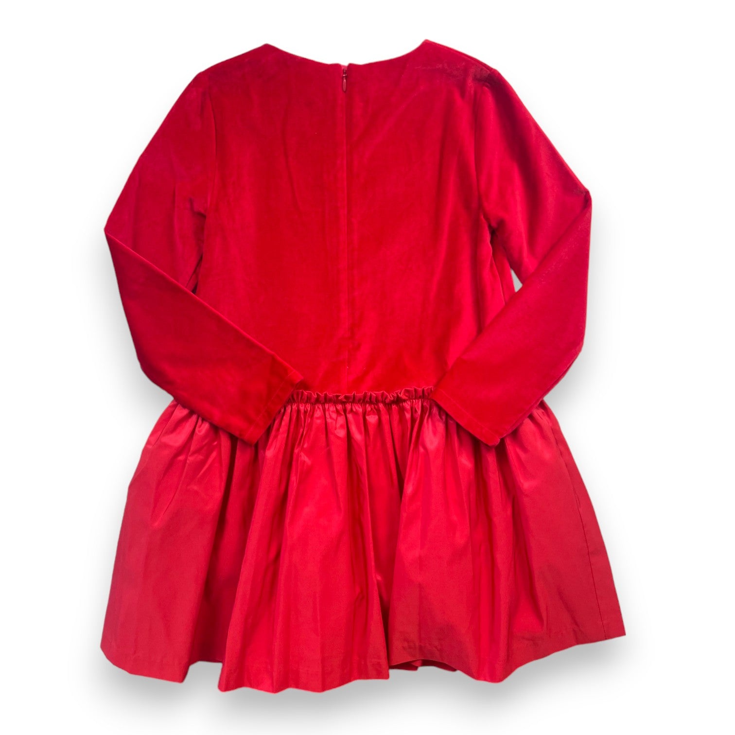 JACADI - Robe en velours rouge pavot (neuve) - 10 ans