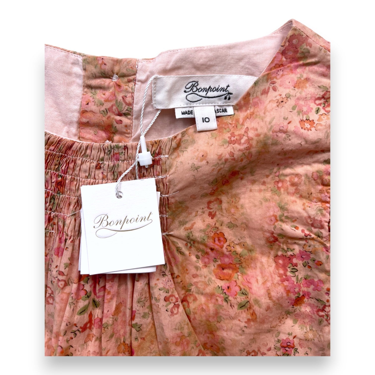 BONPOINT - Robe rose à fleurs (neuve) - 10 ans