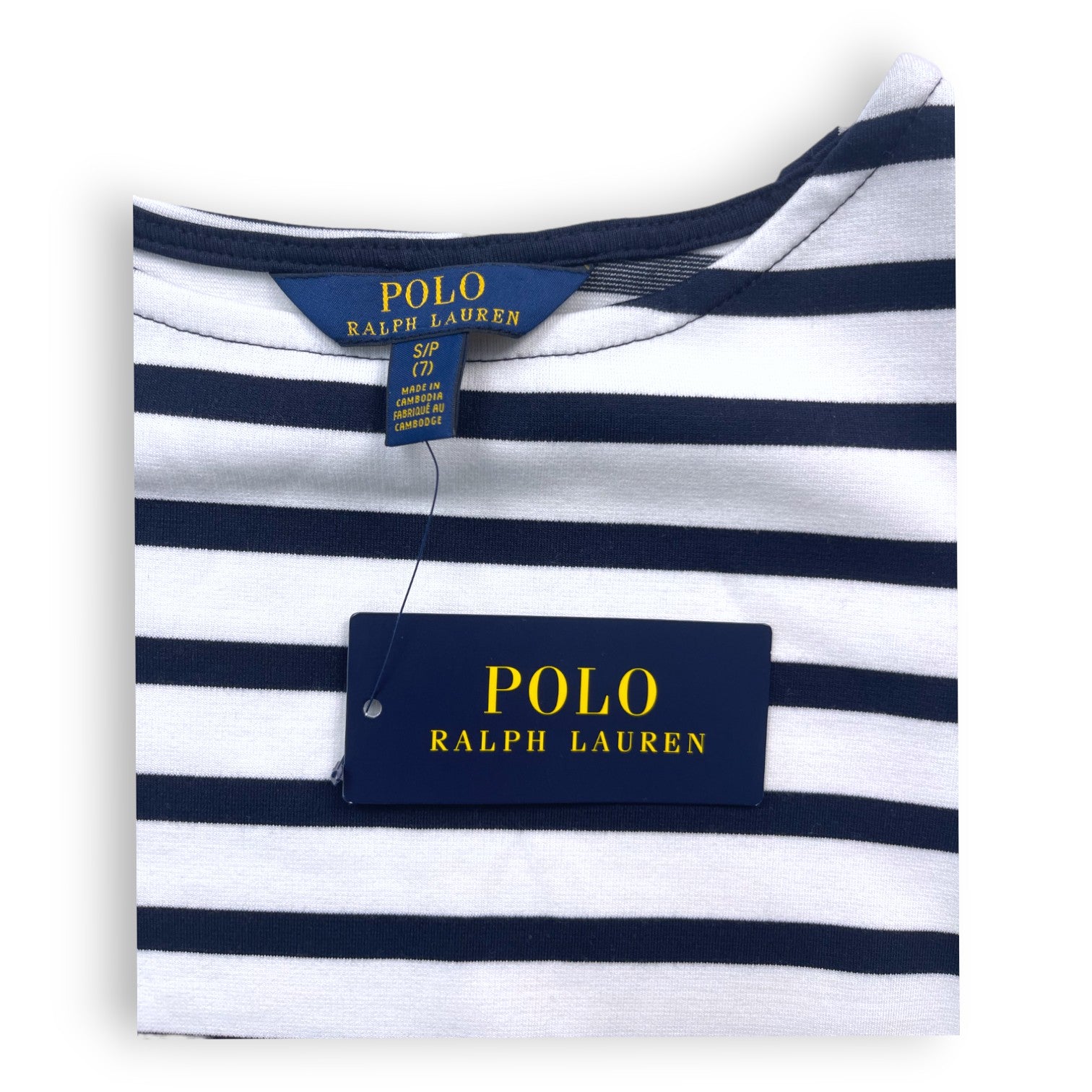 RALPH LAUREN - Robe à rayures (neuve) - 7 ans