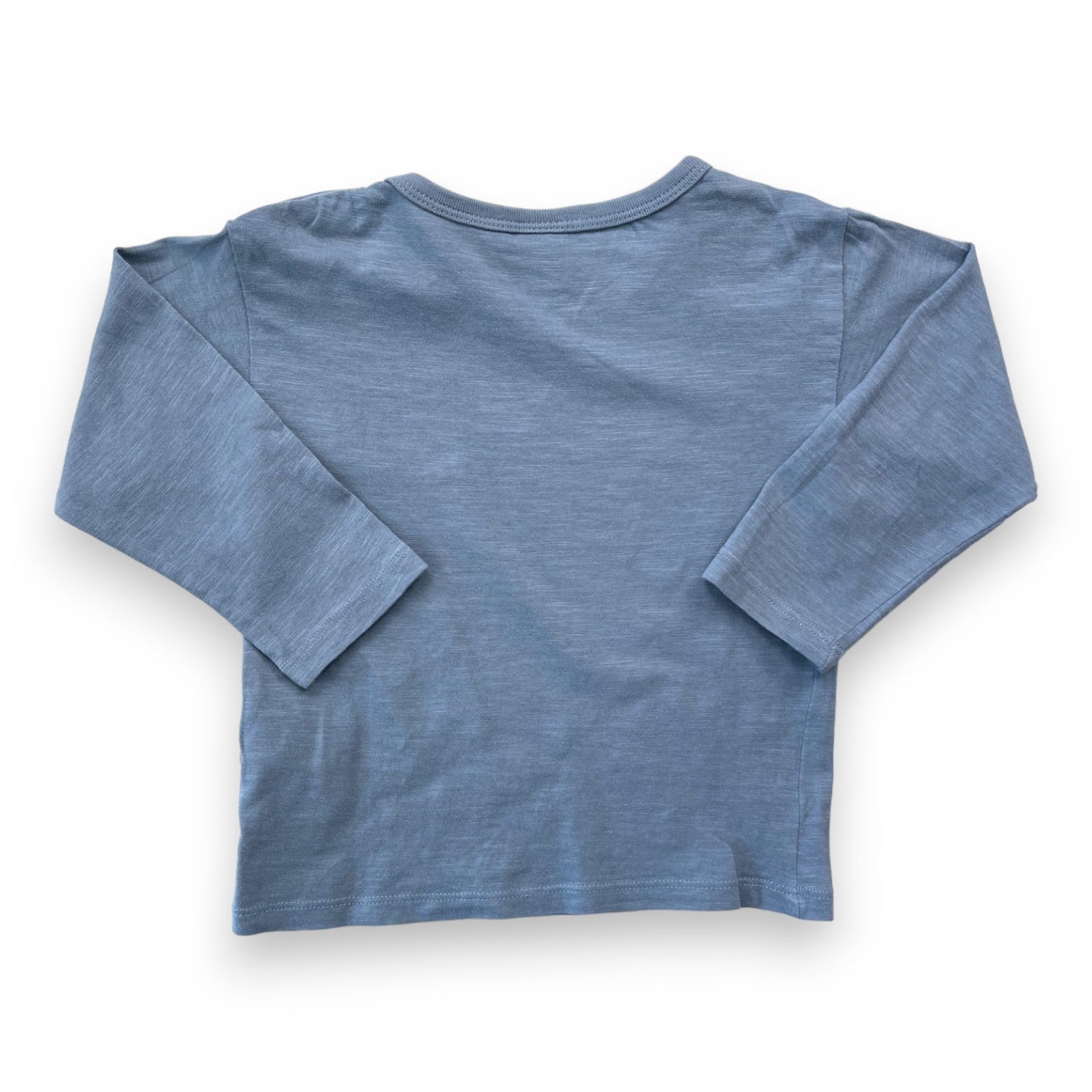 PETIT BATEAU - T shirt manches longues bleu/gris - 2 ans