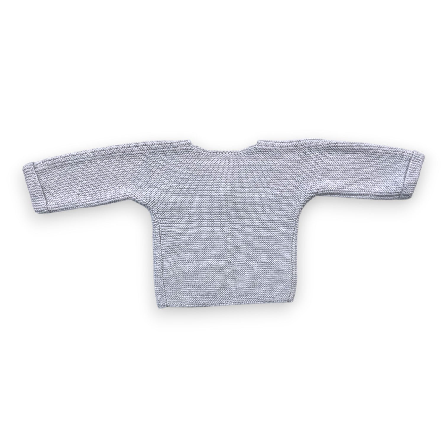 PETIT BATEAU - Cardigan gris en tricot de coton - 12 mois