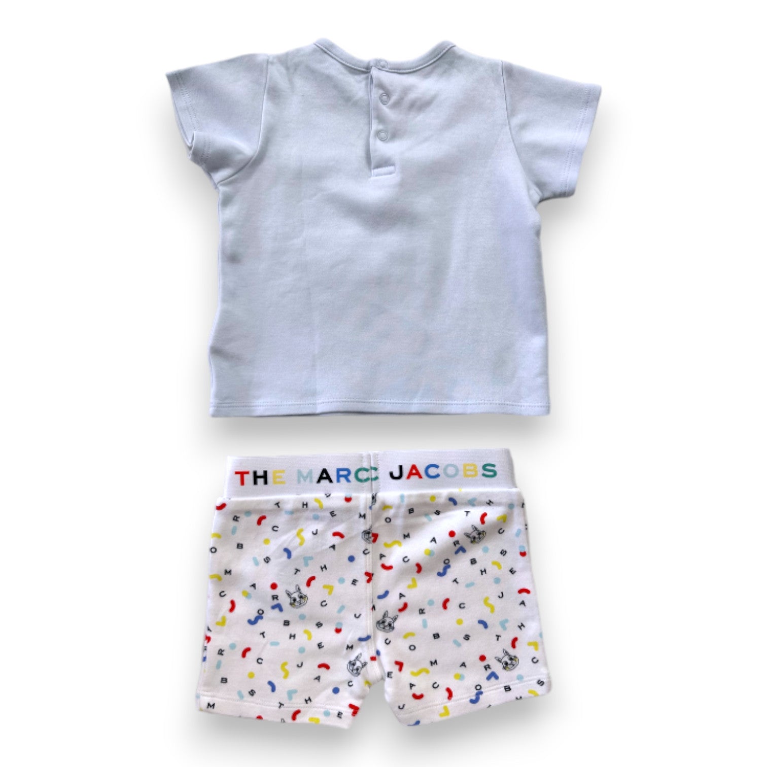 MARC JACOBS - Ensemble de pyjama short et t-shirt bleu et blanc - 6 mois