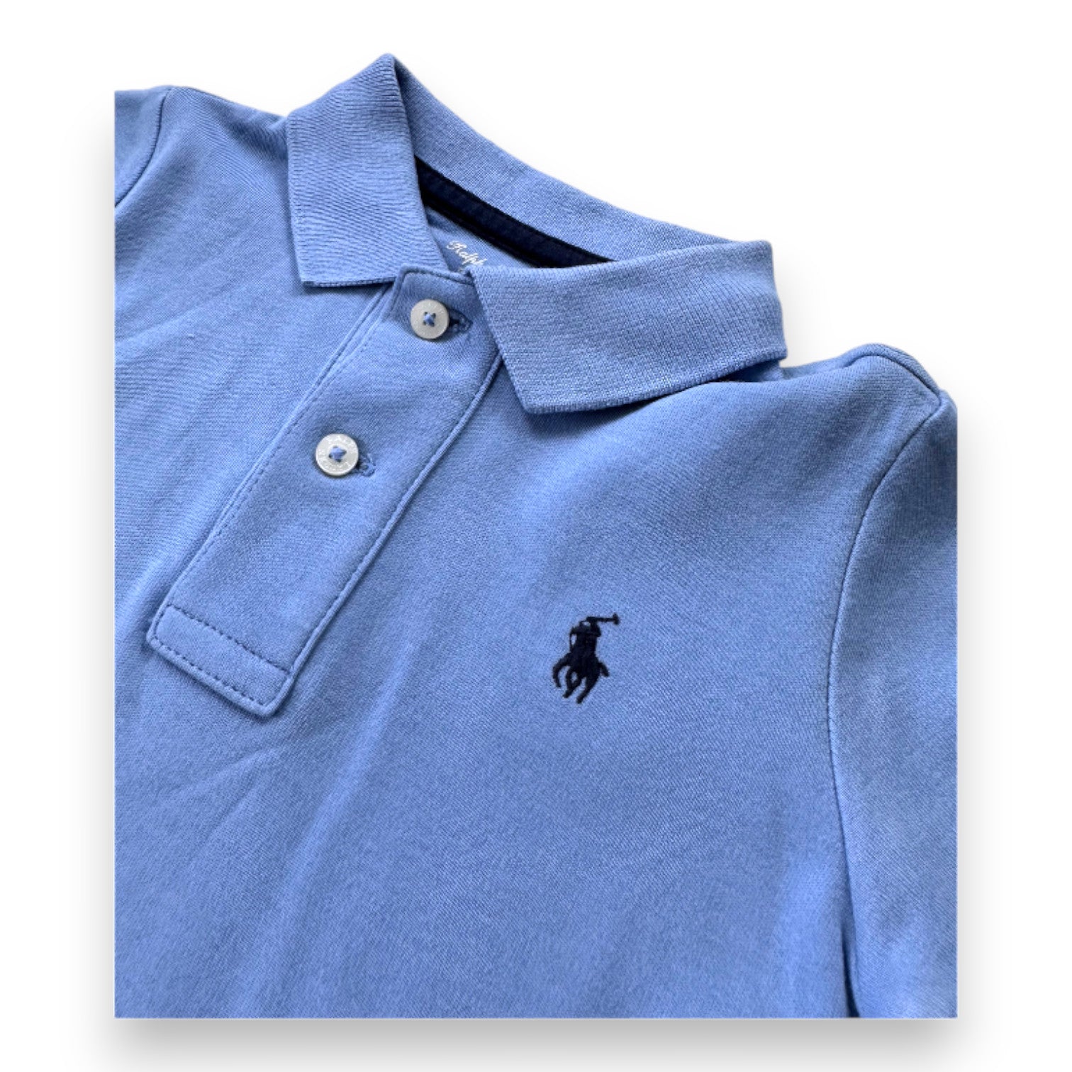 RALPH LAUREN - Body polo bleu à manches courtes - 2 ans