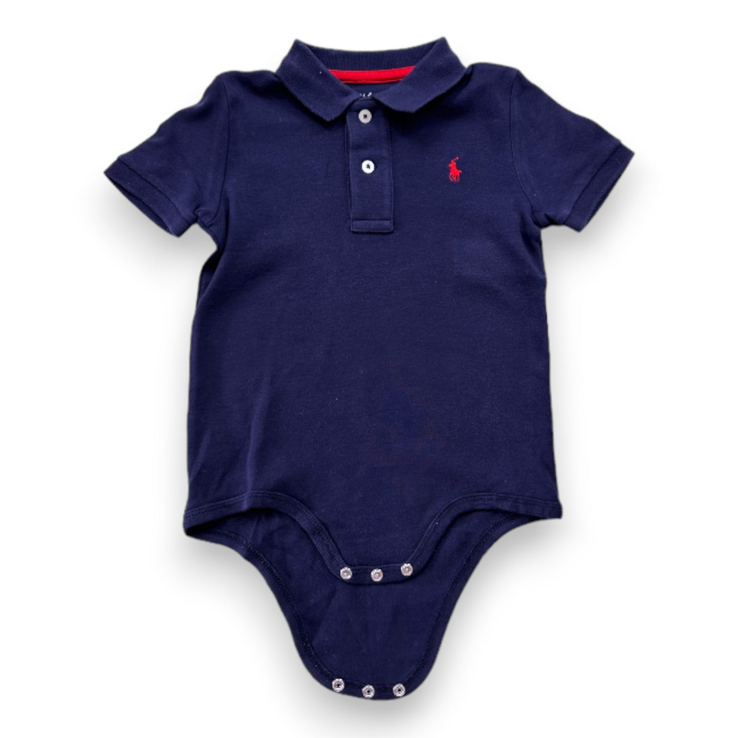 RALPH LAUREN - Body polo bleu marine à manches coourtes - 2 ans