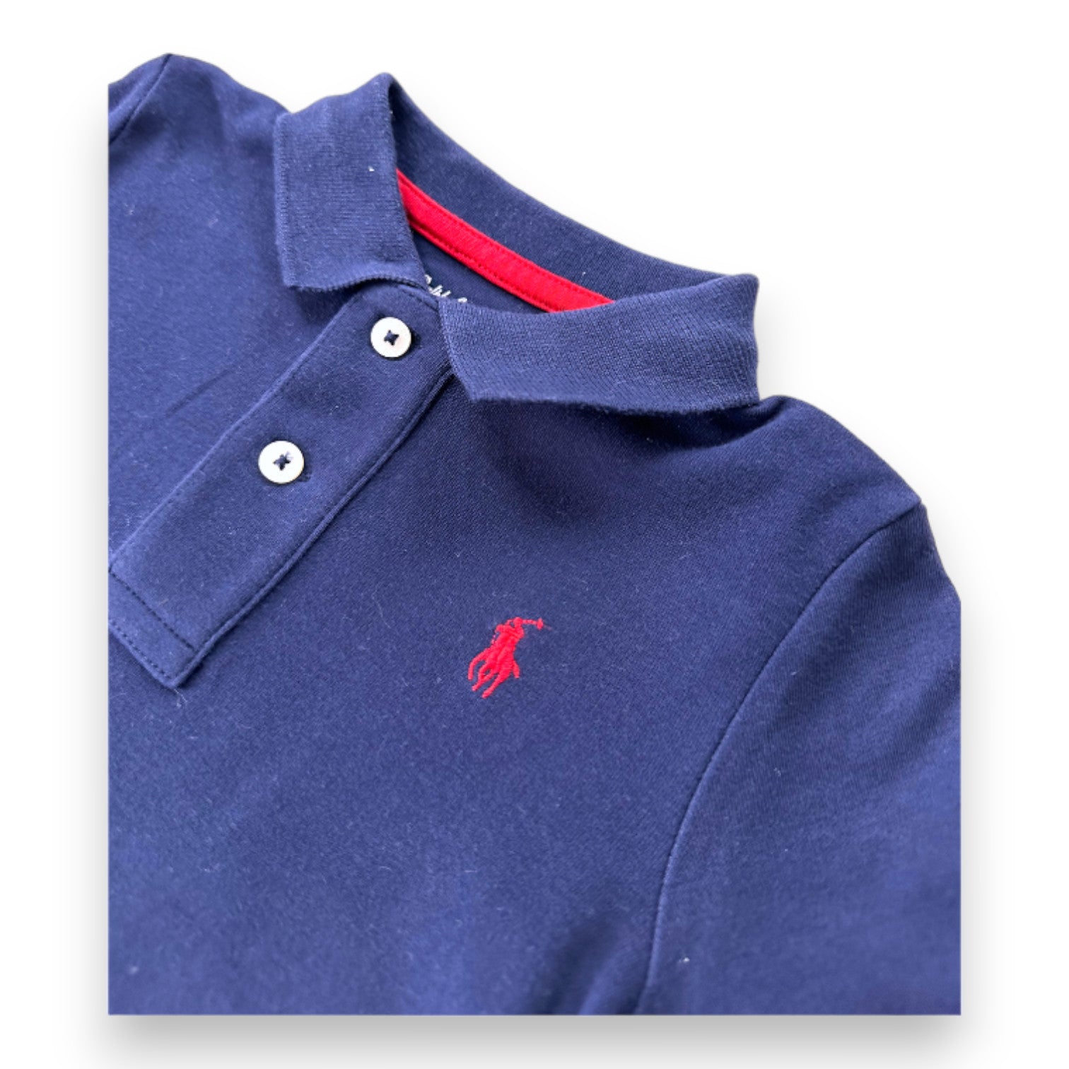 RALPH LAUREN - Body polo bleu marine à manches coourtes - 2 ans