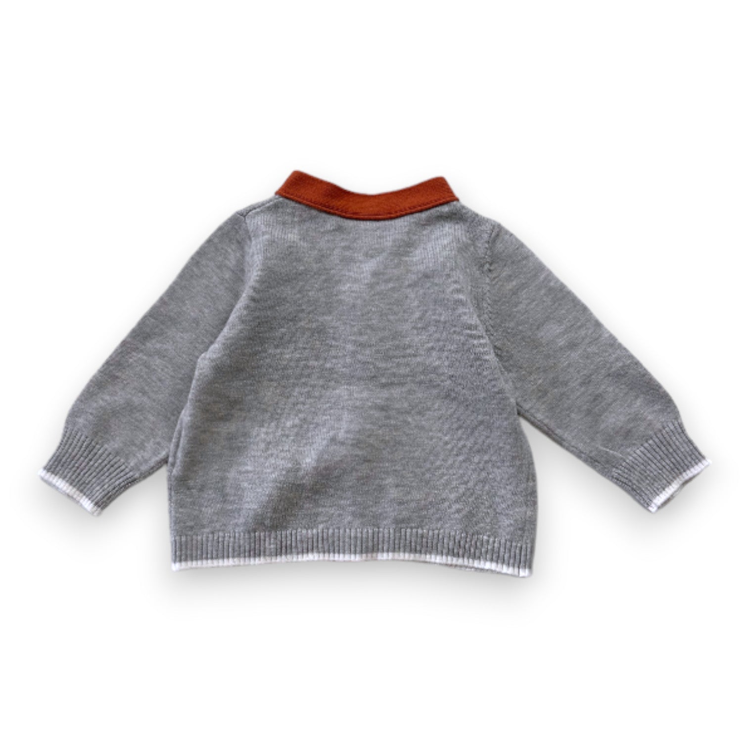 BONPOINT - Cardigan gris et marron - 6 mois