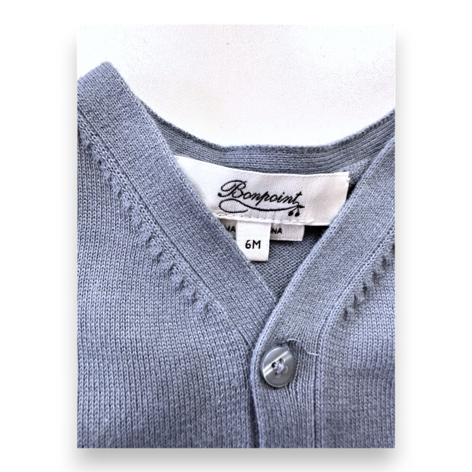 BONPOINT - Cardigan gris - 6 mois