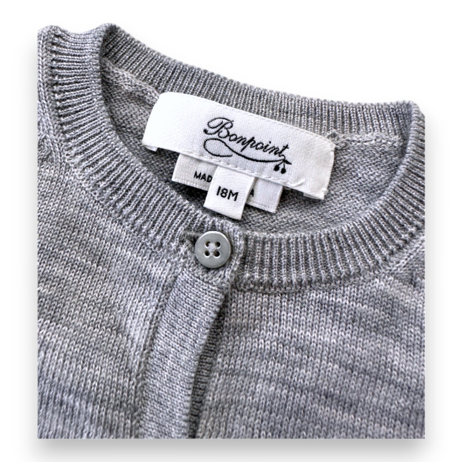 BONPOINT - Cardigan en laine gris - 18 mois