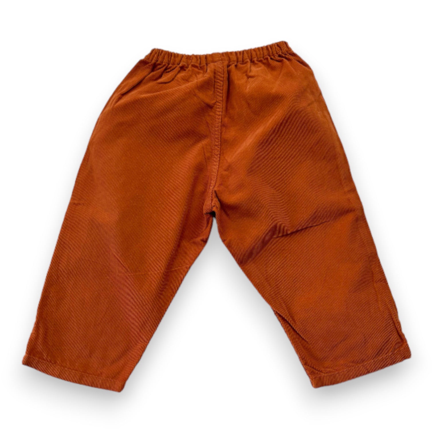 PETIT BATEAU - Pantalon large marron effet velours - 2 ans