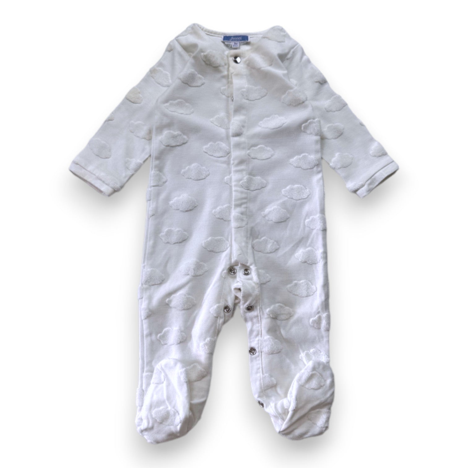 JACADI - Pyjama blanc brodé nuages - 6 mois