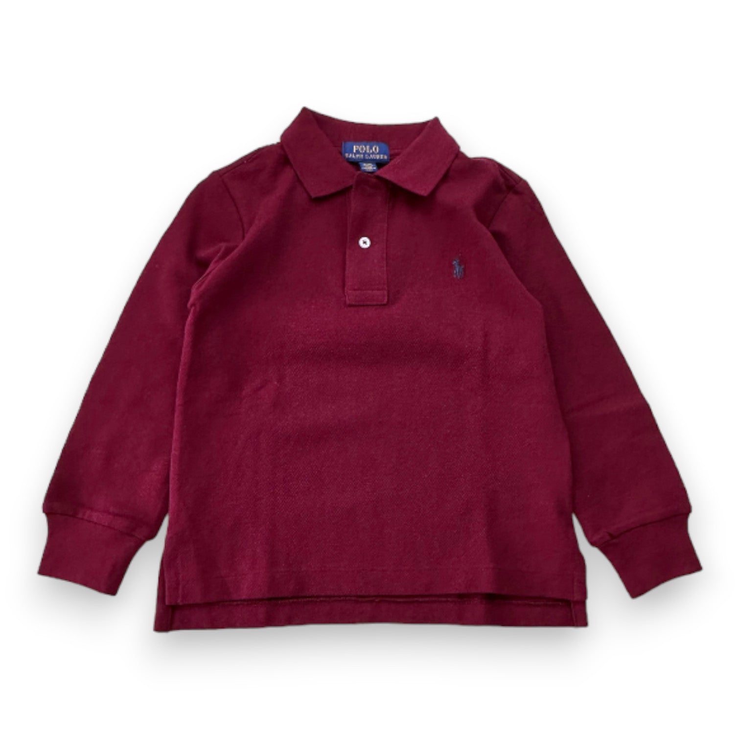 RALPH LAUREN - Polo à manches longues bordeaux - 3 ans