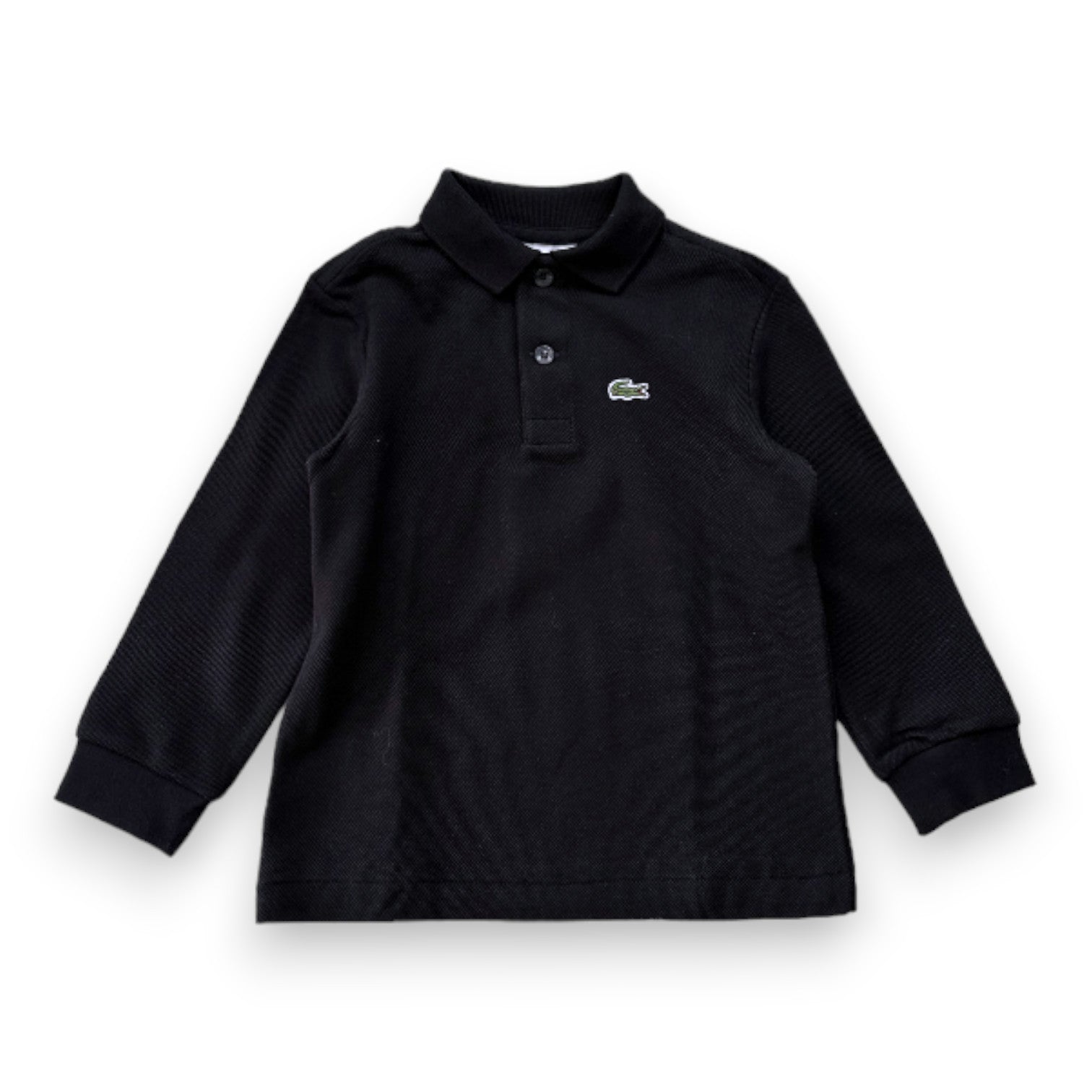 LACOSTE - Polo noir à manches longues neuf - 3 ans