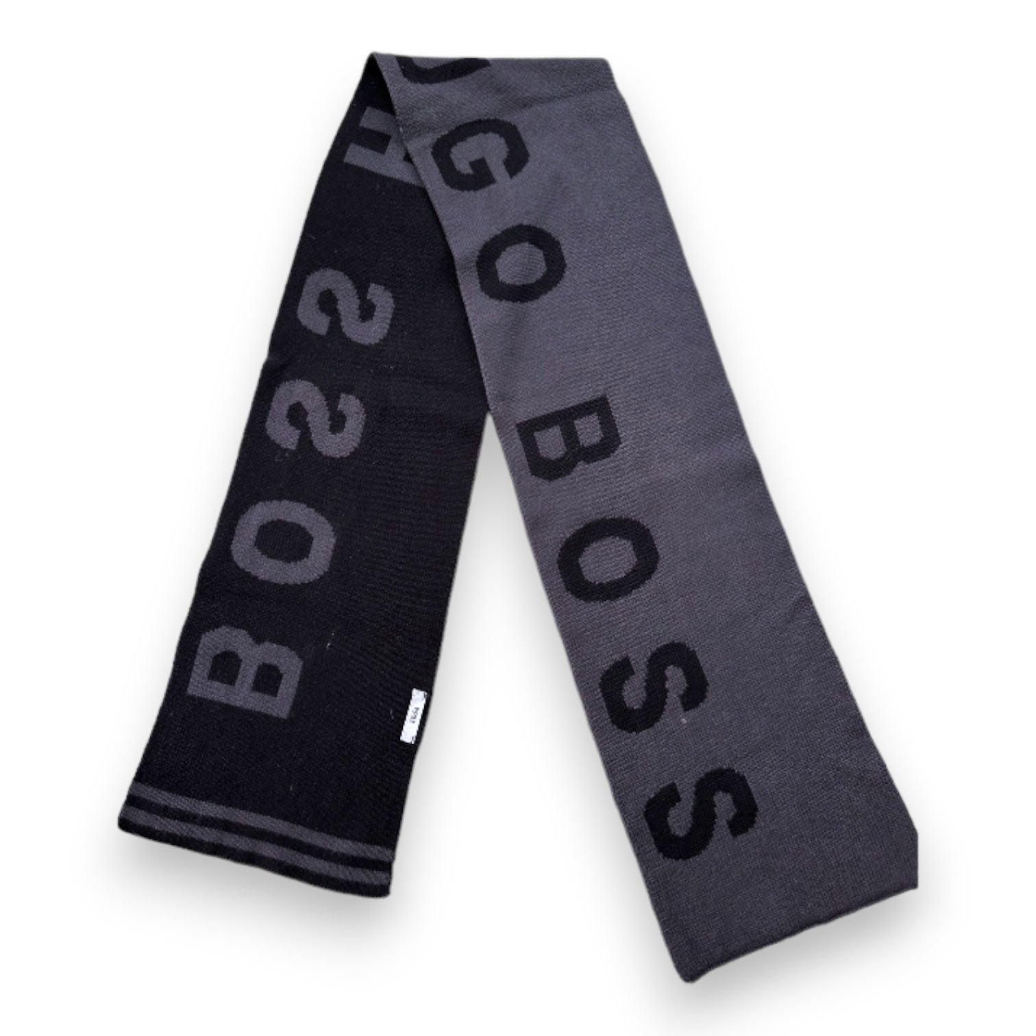 HUGO BOSS - Echarpe noire et grise "Hugo Boss" - Taille Unique