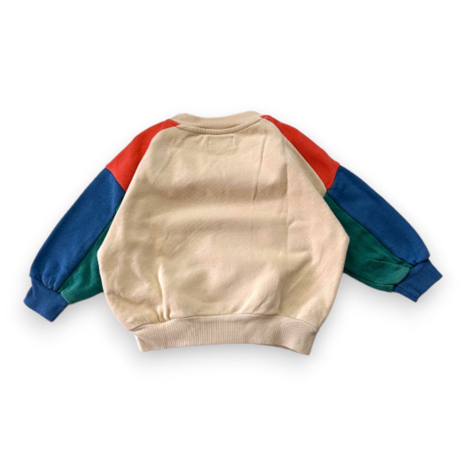 BOBO CHOSES - Sweat beige orange et bleu - 2 ans