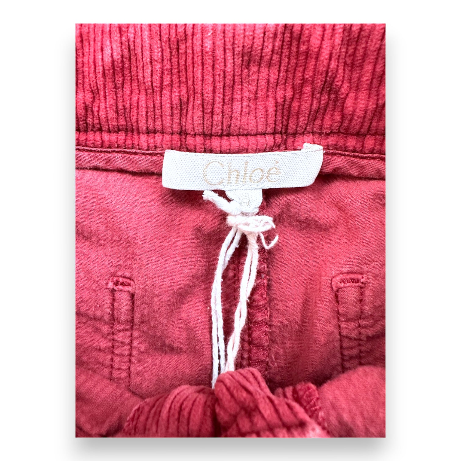 CHLOÉ - Pantalon en velours rouge neuf - 8 ans