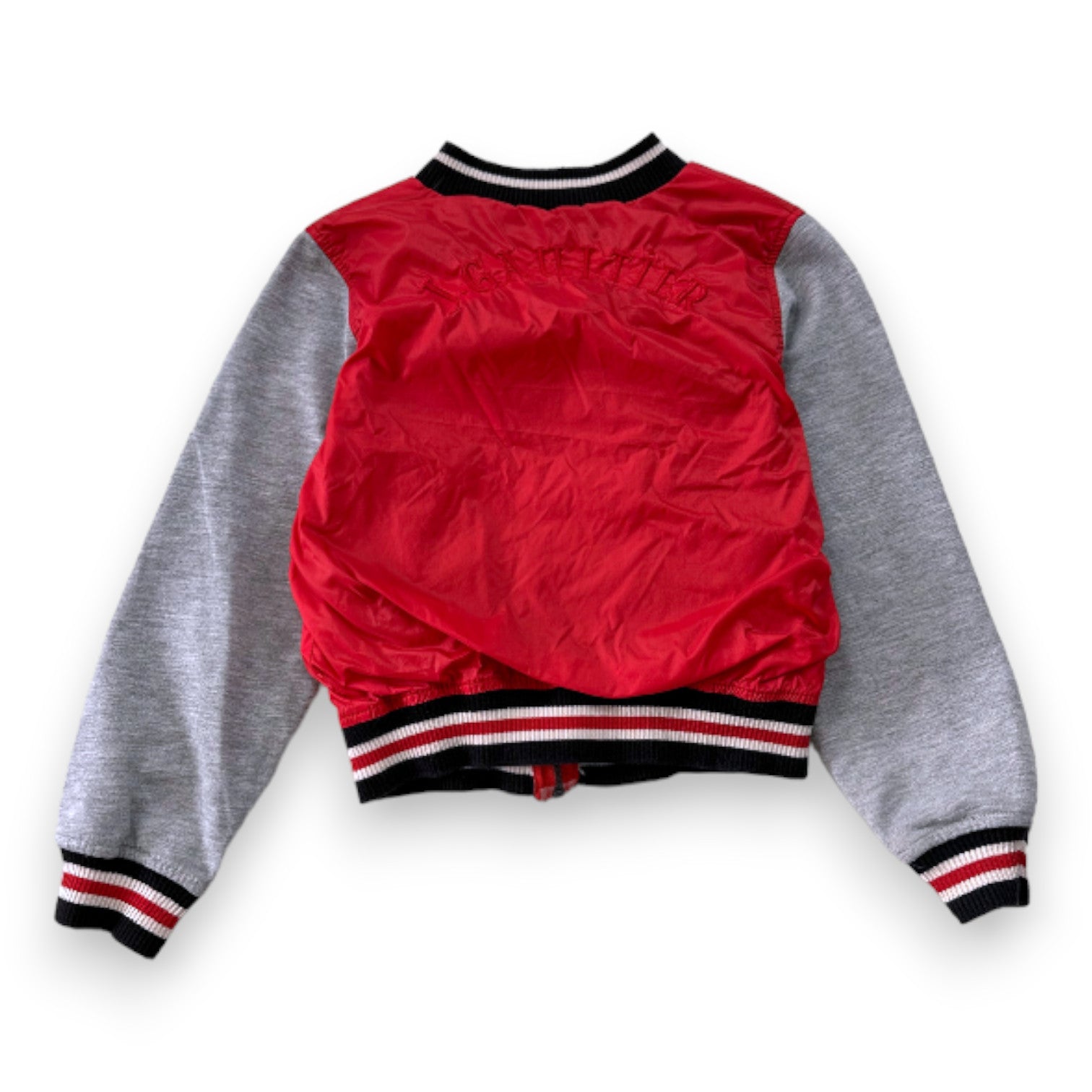 JUNIOR GAULTIER - Veste sweat zippé rouge et grise - 6 ans