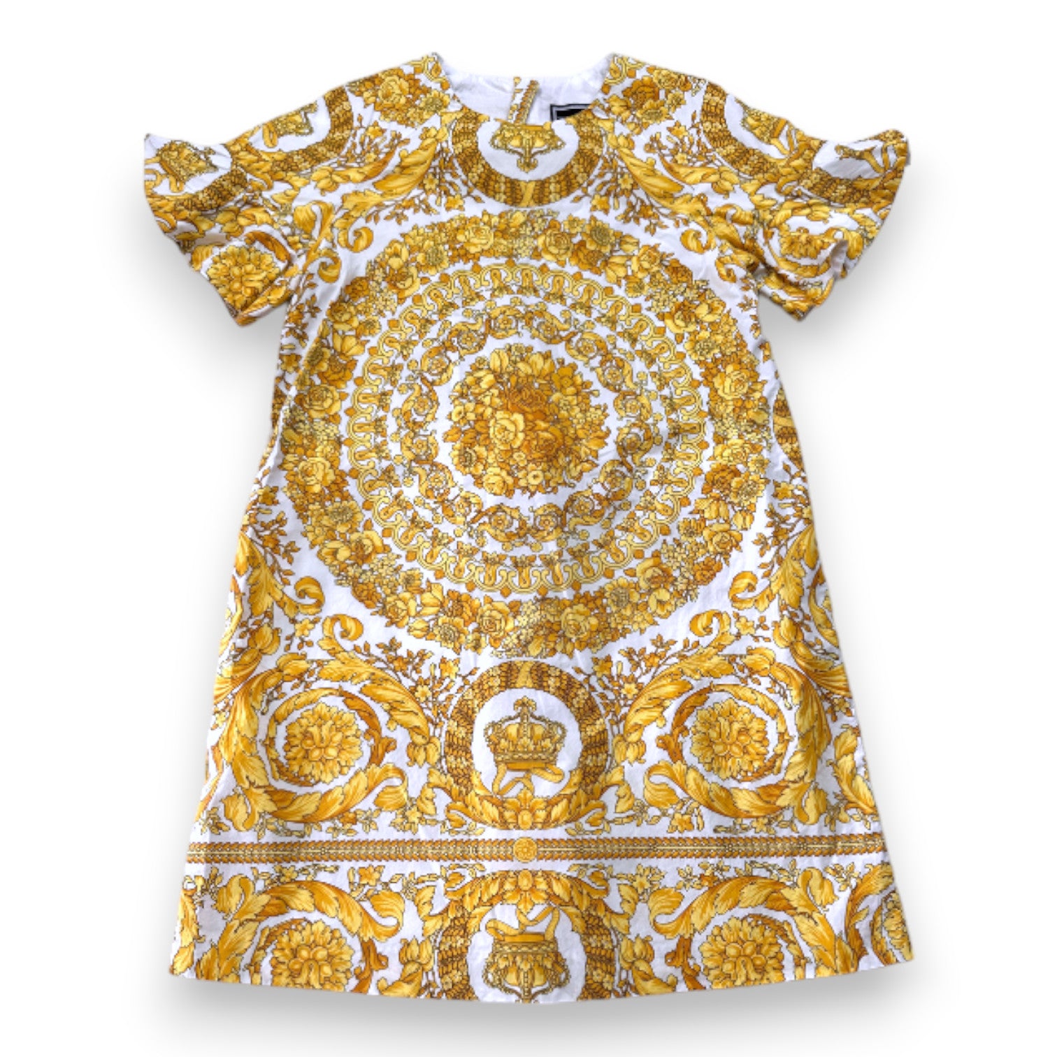 VERSACE - Robe blance à motifs jaunes - 8 ans