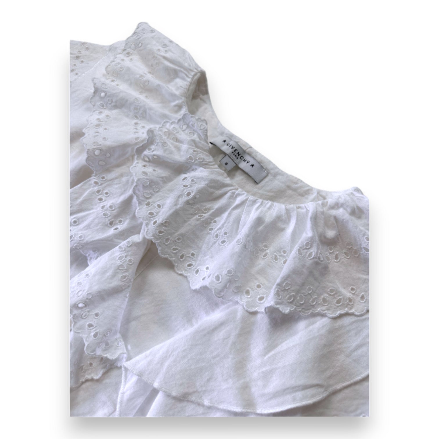 GIVENCHY - Robe blanche avec broderies - 8 ans