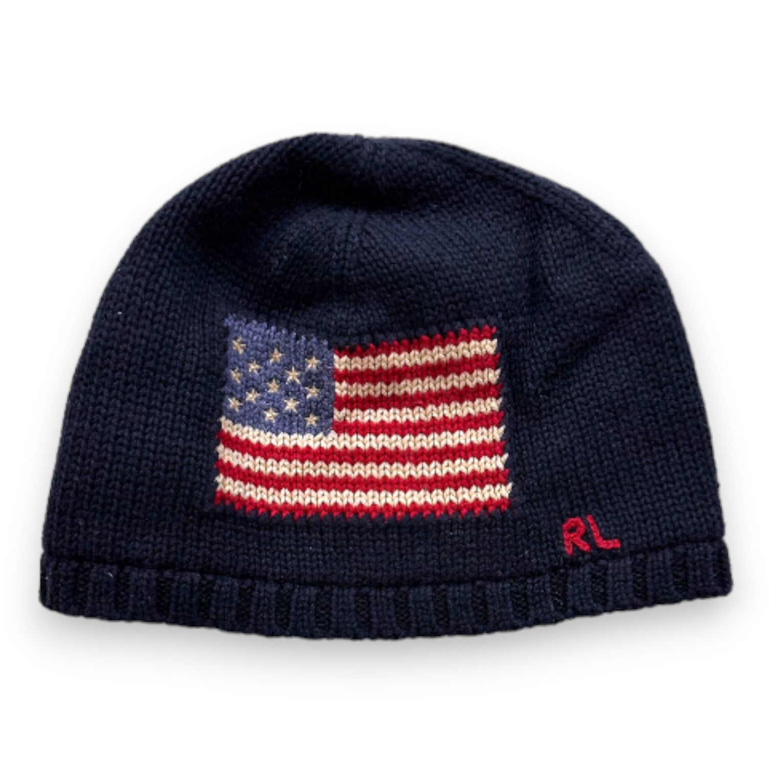 RALPH LAUREN - Bonnet bleu marine avec drapeau - 6 mois