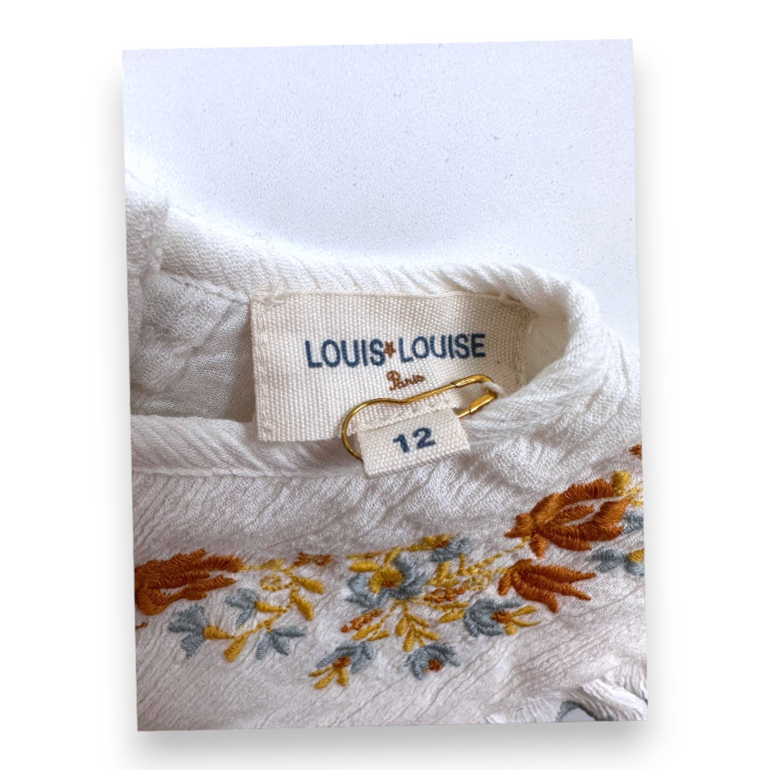 LOUIS LOUISE - Barboteuse beige avec broderies - 12 mois