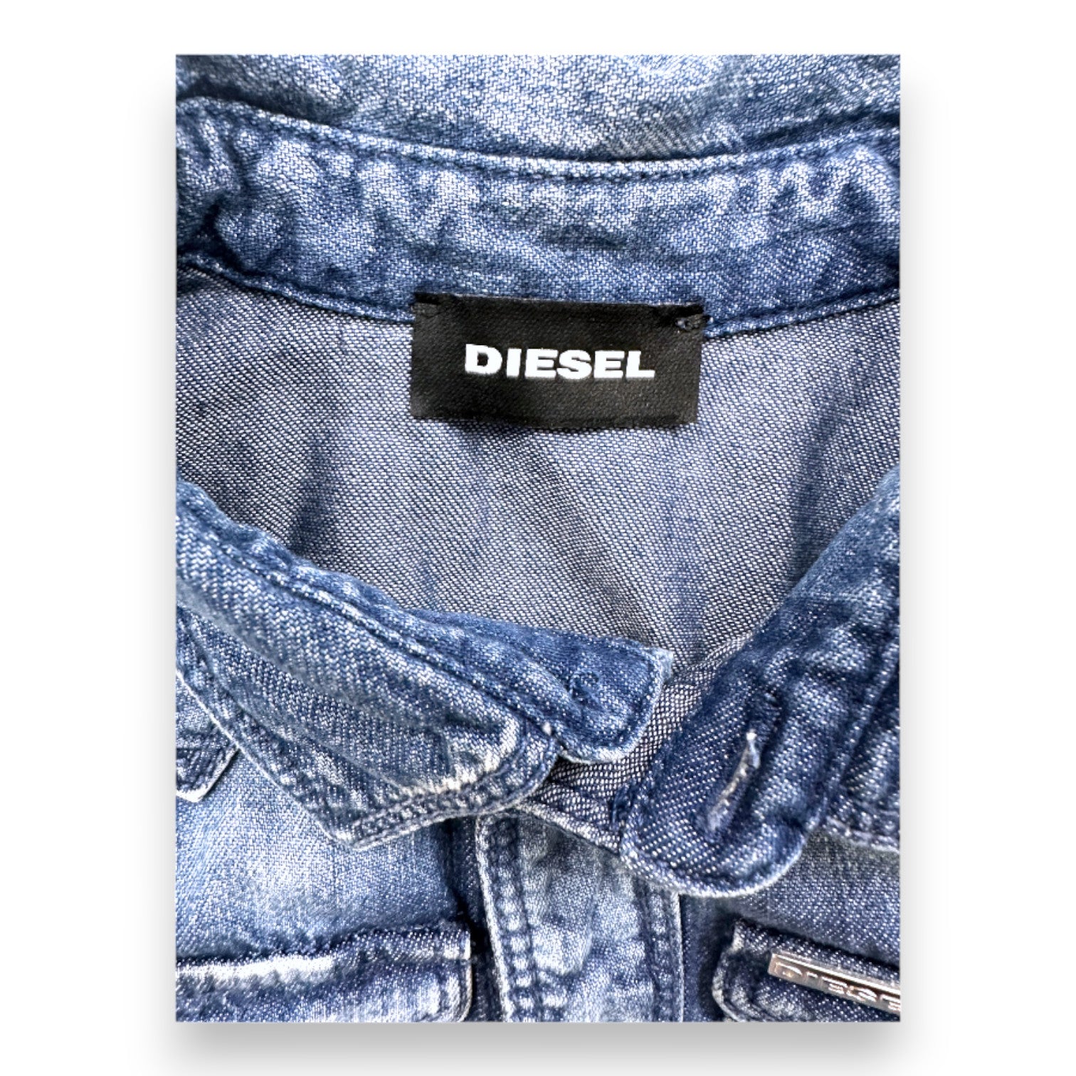 DIESEL - Chemise bleue en jean - 12 mois