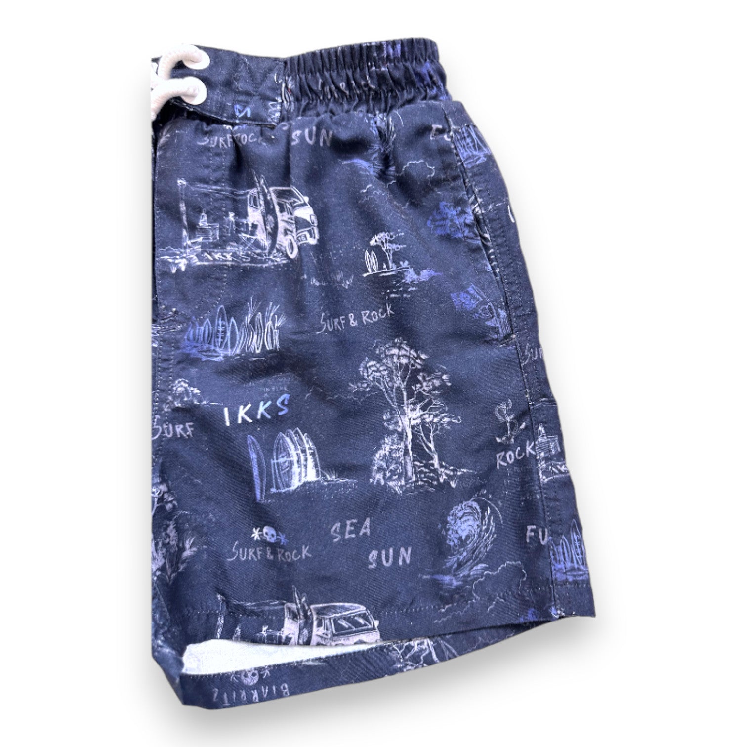 IKKS - Short de bain bleu avec imprimés - 6 ans