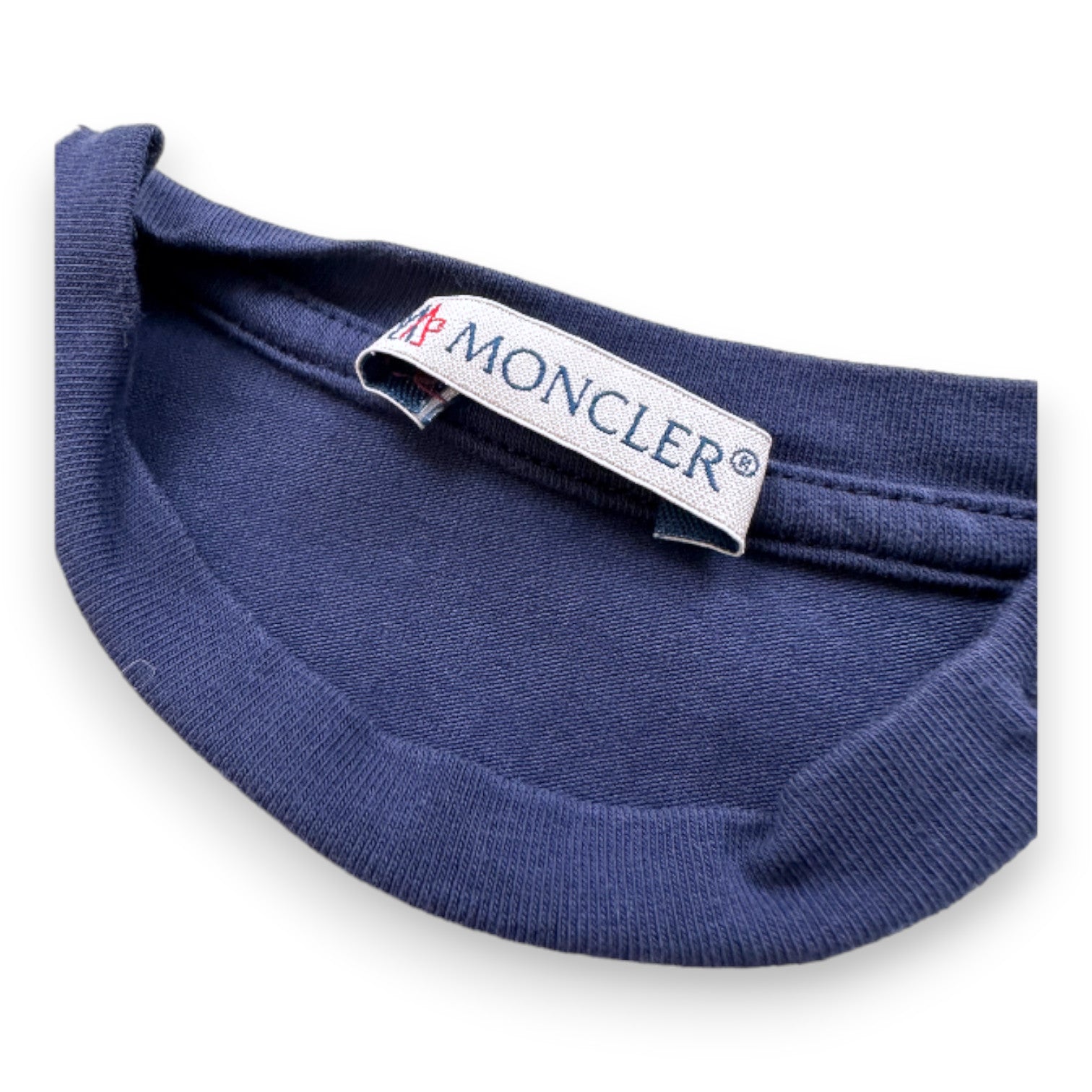 MONCLER - Combinaison bleue et blanche avec imprimé - 3 mois