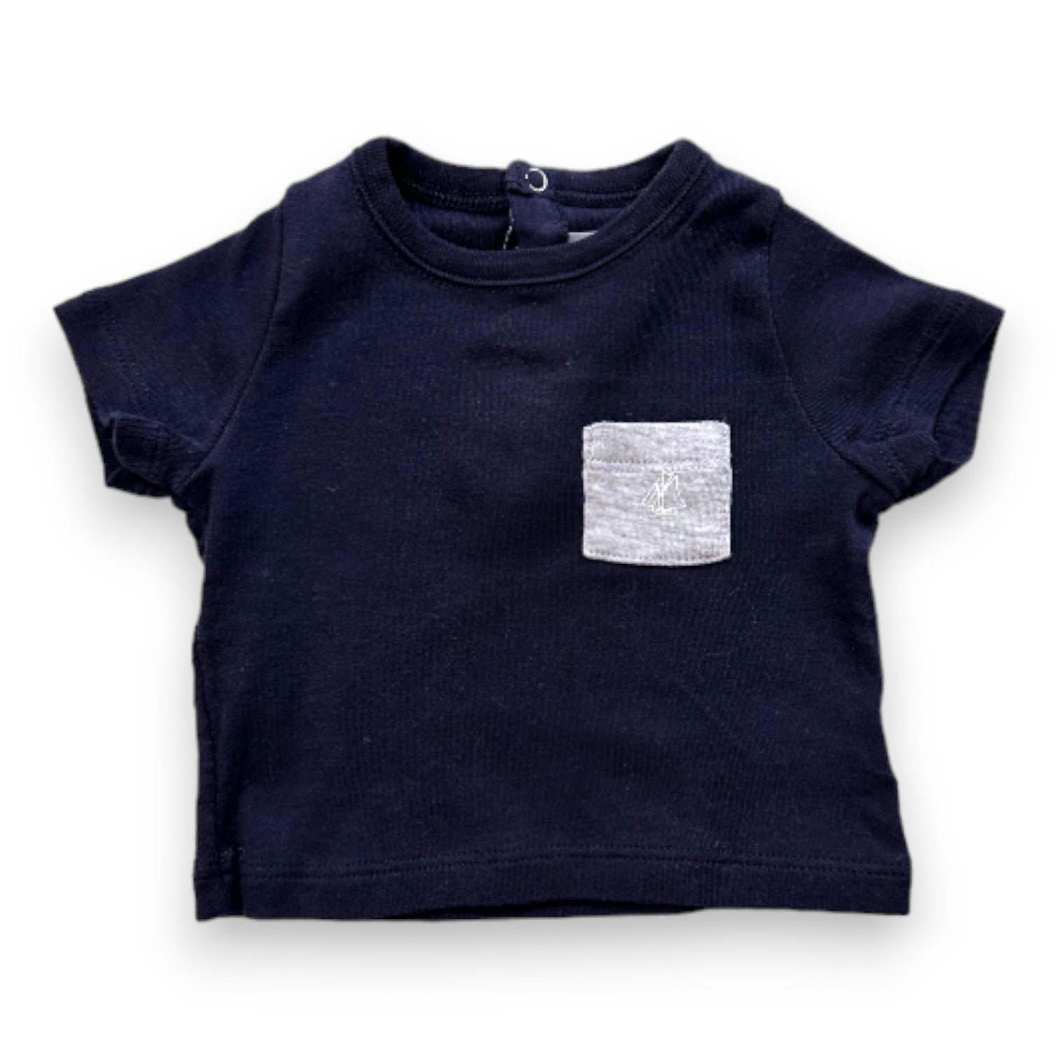 PETIT BATEAU - T-shirt à manches courtes bleu marine - 3 mois