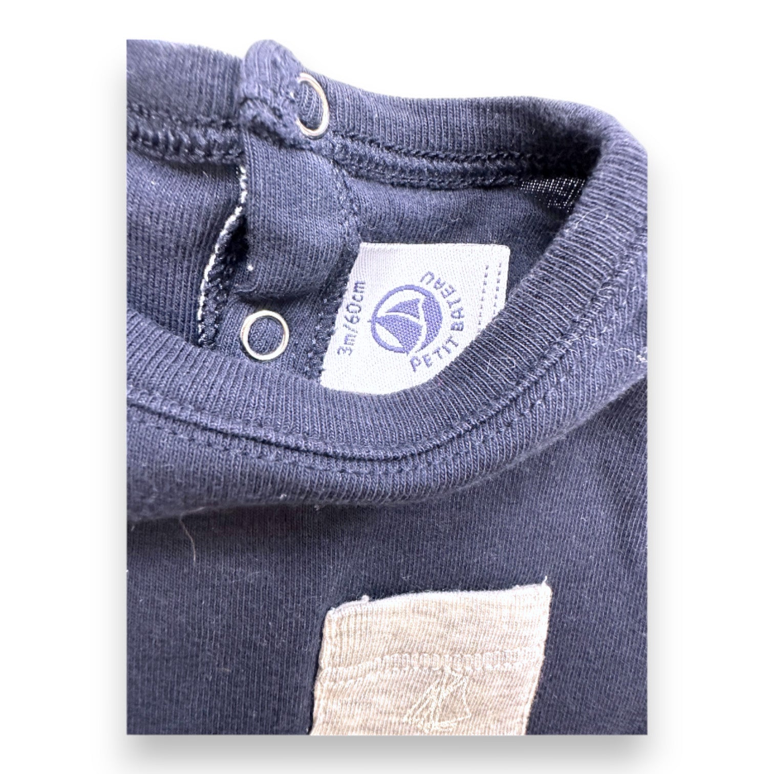 PETIT BATEAU - T-shirt à manches courtes bleu marine - 3 mois