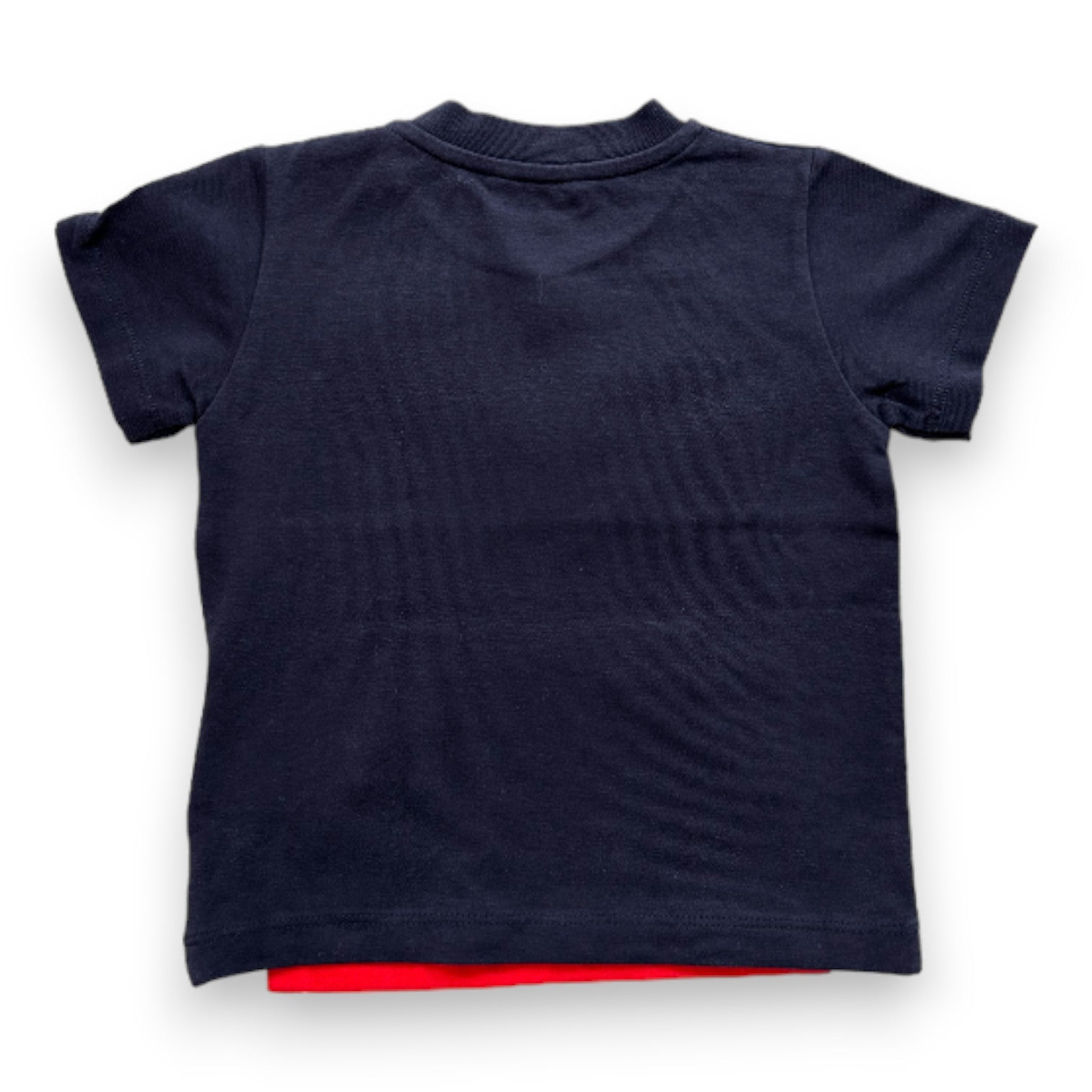 MONCLER - T-shirt bleu blanc et rouge à manches courtes - 6 mois