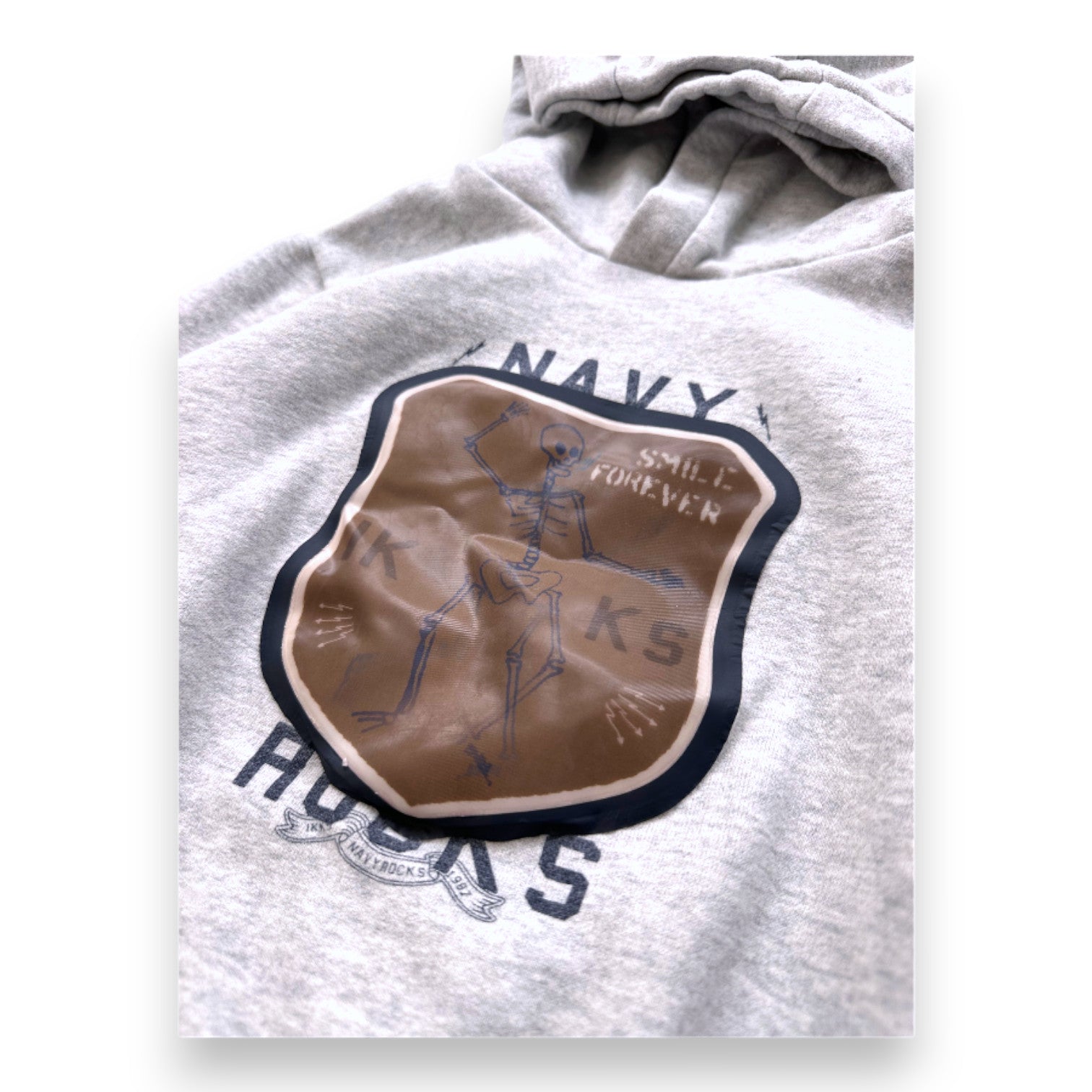 IKKS - Sweat gris à capuche avec imprimé - 5 ans