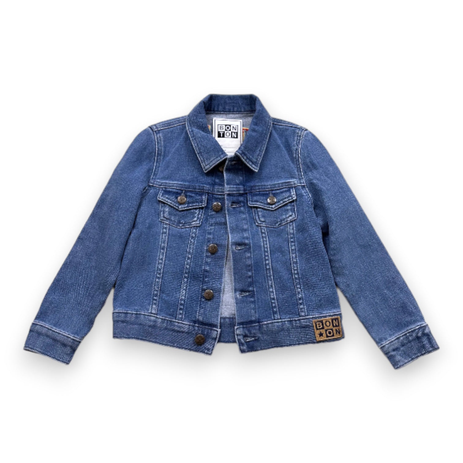 BONTON - Veste en jean bleue avec broderies - 6 ans