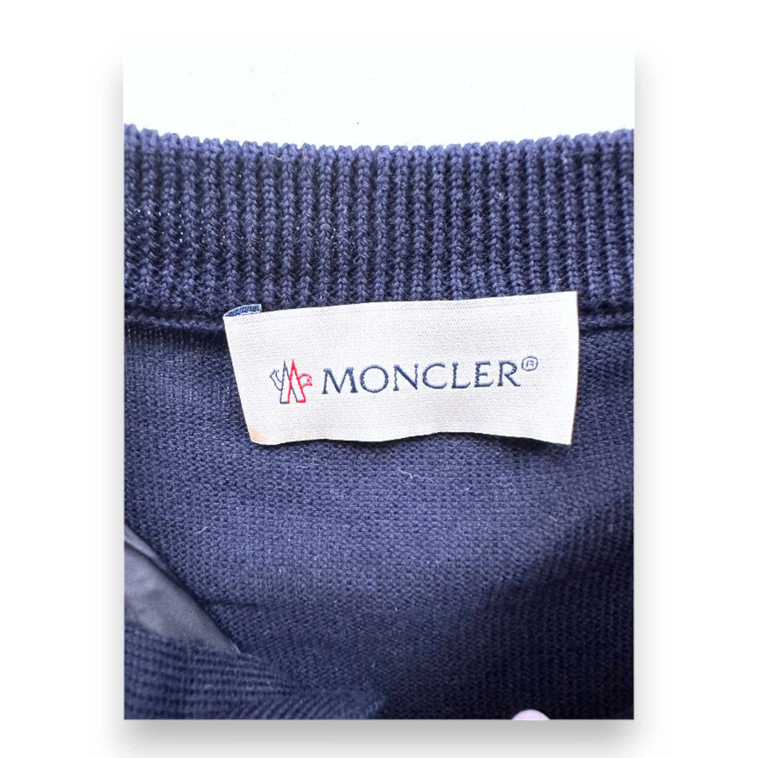 MONCLER - Veste bimatière bleue et noire - 6 mois