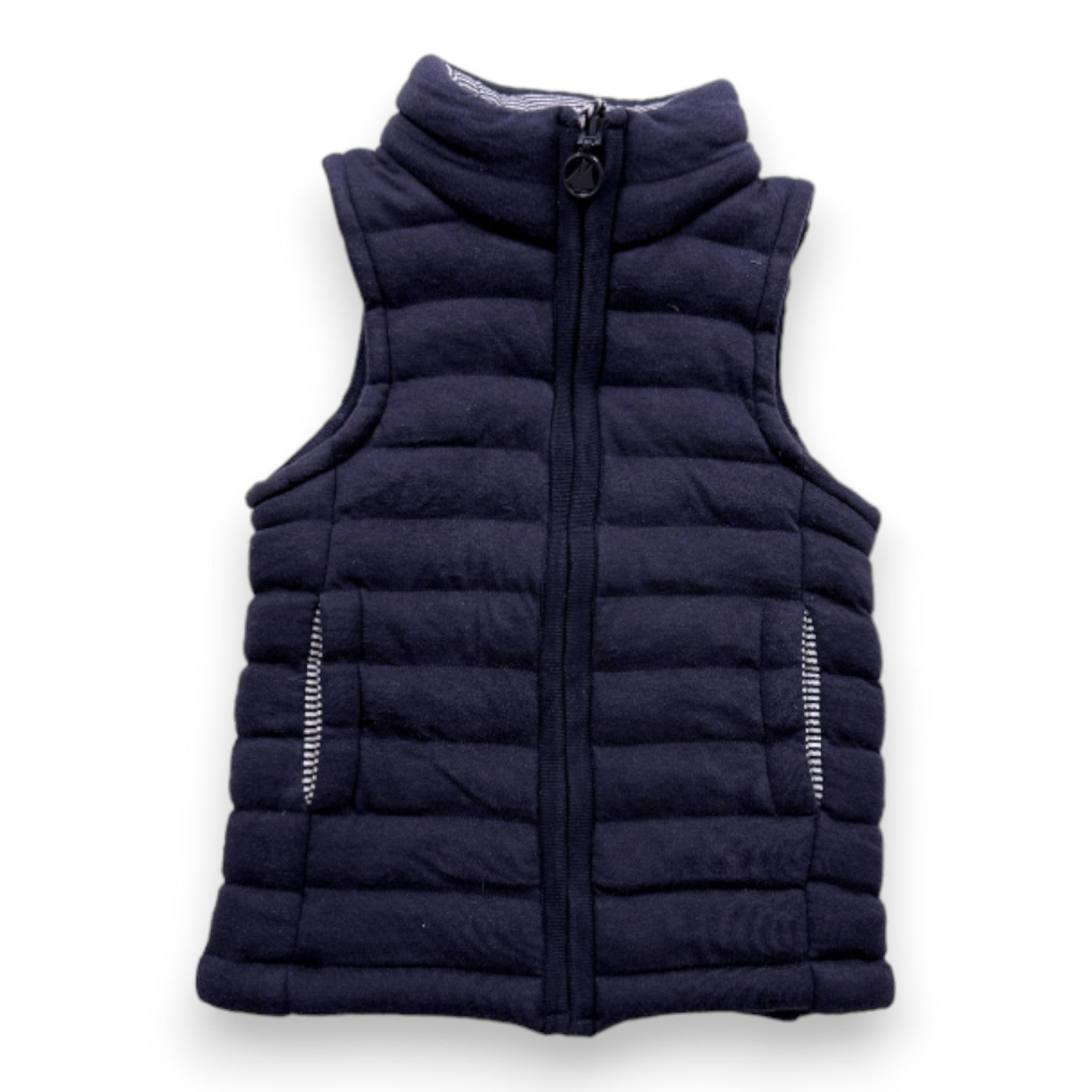 PETIT BATEAU - Veste bleu marine sans manches - 3 ans