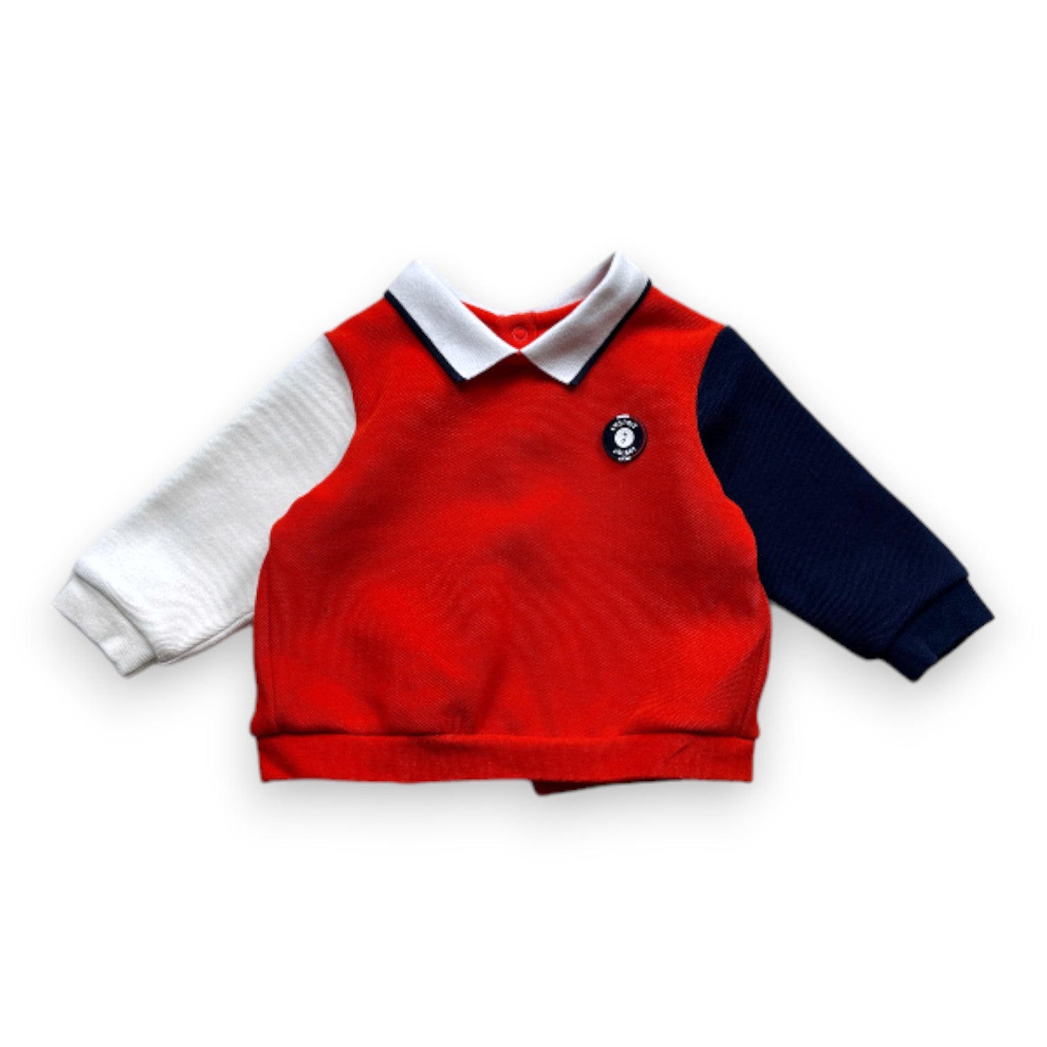 JACADI - Sweat bleu blanc et rouge - 6 mois