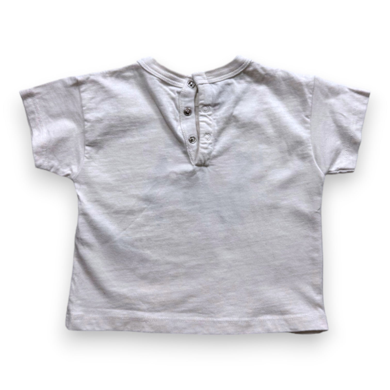 PETIT BATEAU - T-shirt beige à  manches courtes avec imprimé - 6 mois