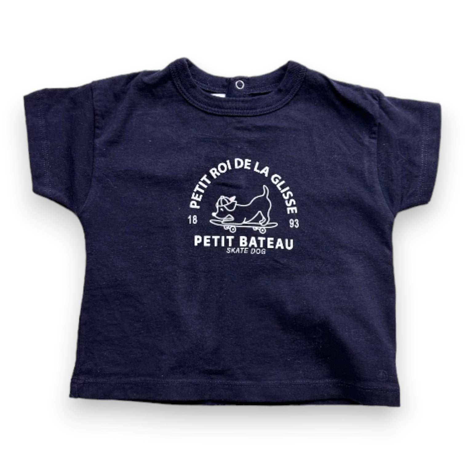 PETIT BATEAU - T-shirt bleu marine avec imprimé - 6 mois