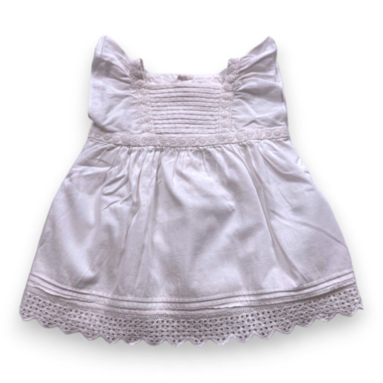 BONPOINT - Robe blanche avec broderies - 6 mois