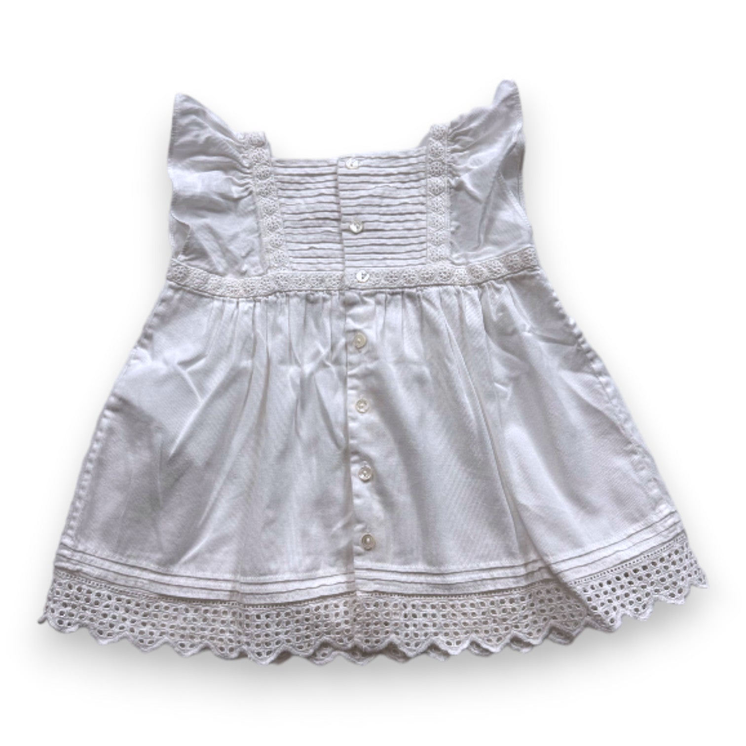 BONPOINT - Robe blanche avec broderies - 6 mois