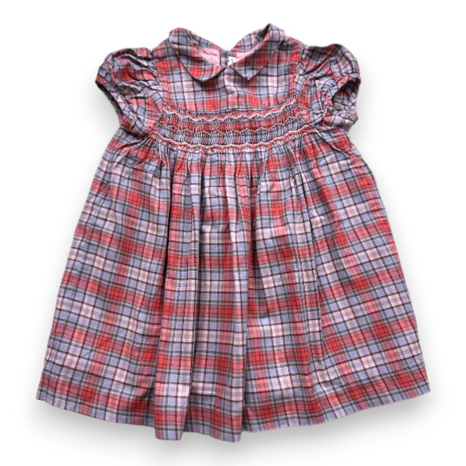 BONPOINT - Robe bleue et rouge à carreaux - 2 ans