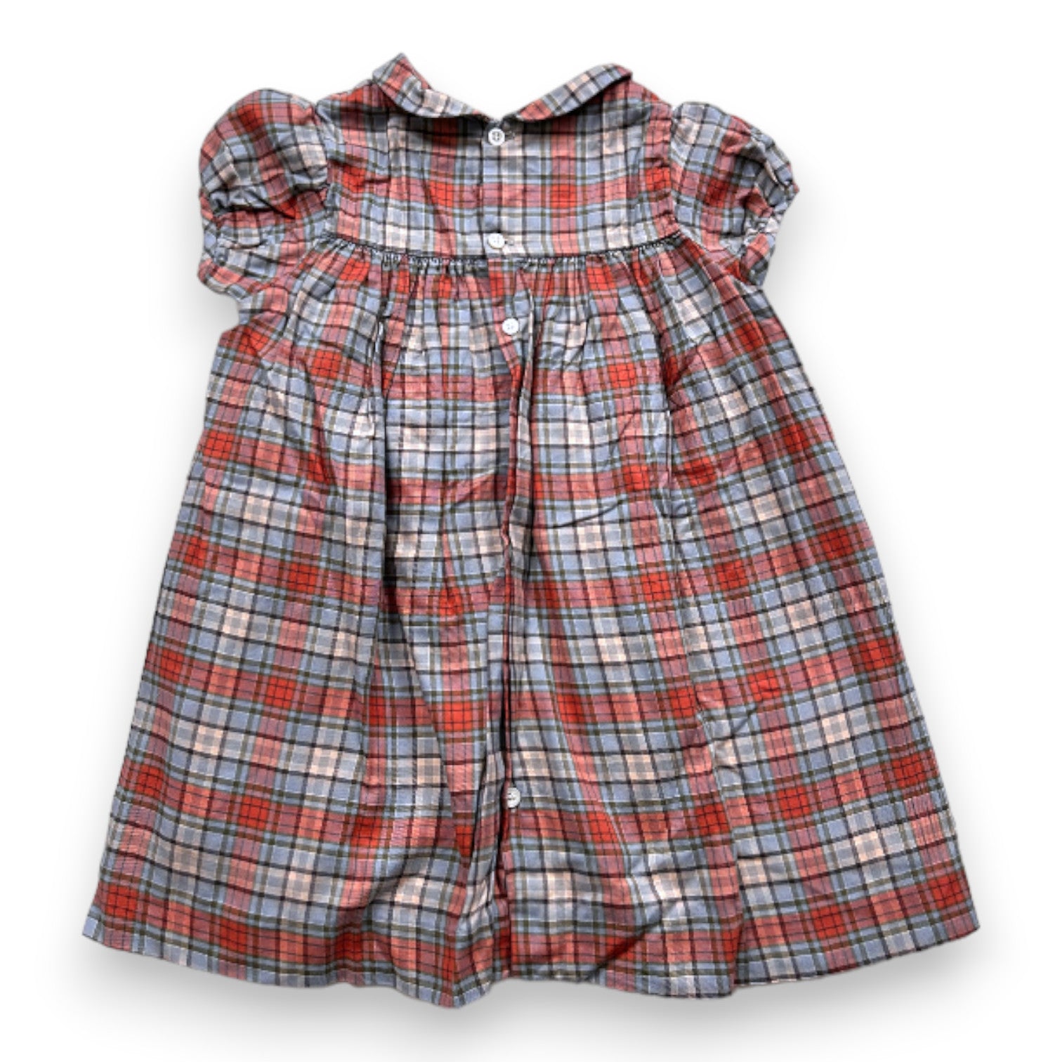 BONPOINT - Robe bleue et rouge à carreaux - 2 ans