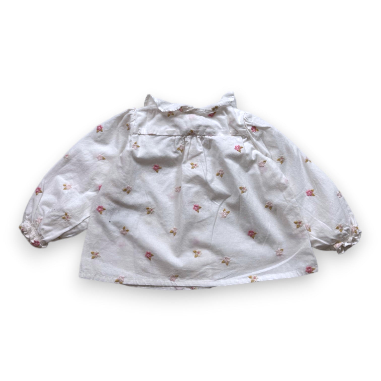 BONPOINT - Blouse blanche à fleurs brodées - 18 mois