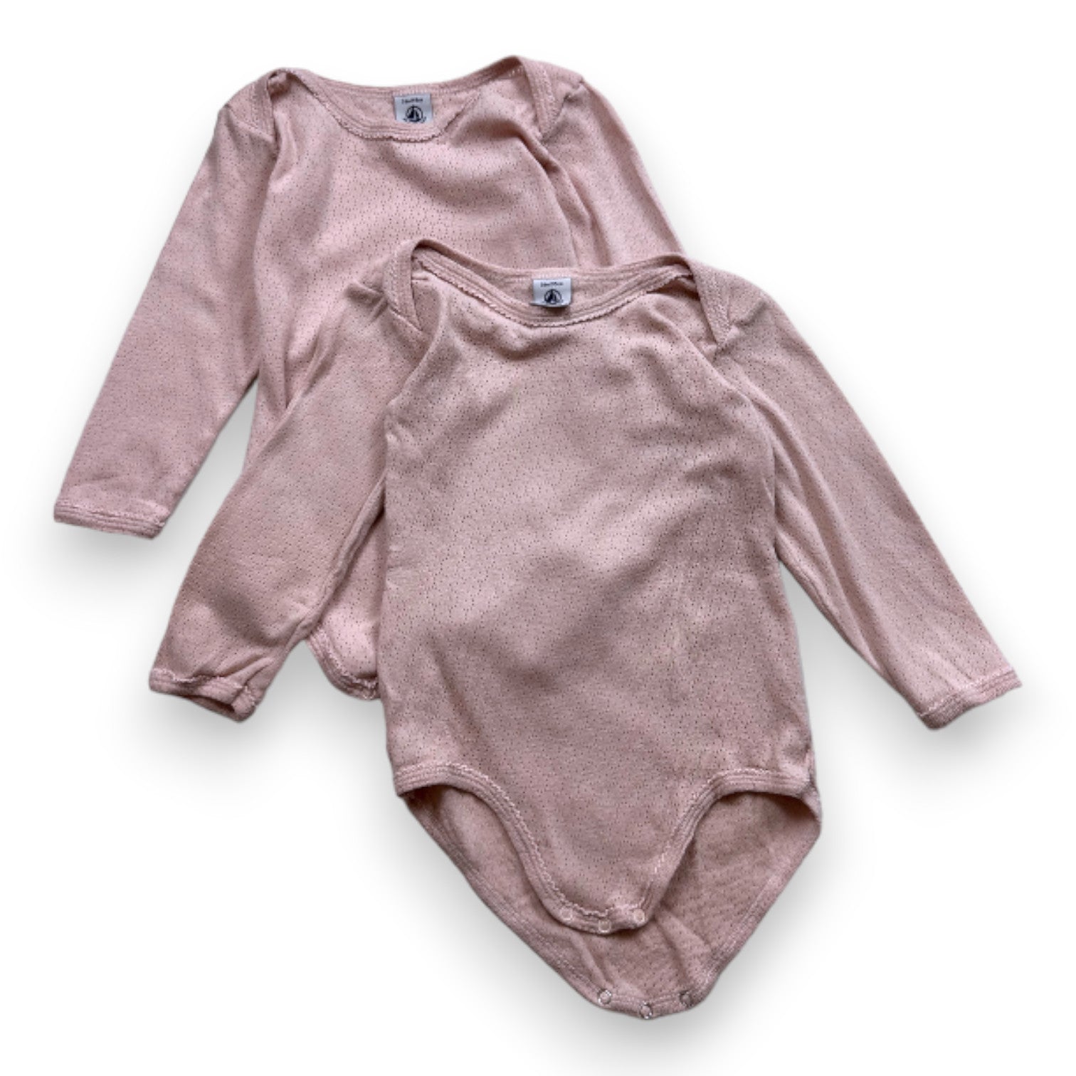 PETIT BATEAU - Lot de 2 bodies roses - 3 ans