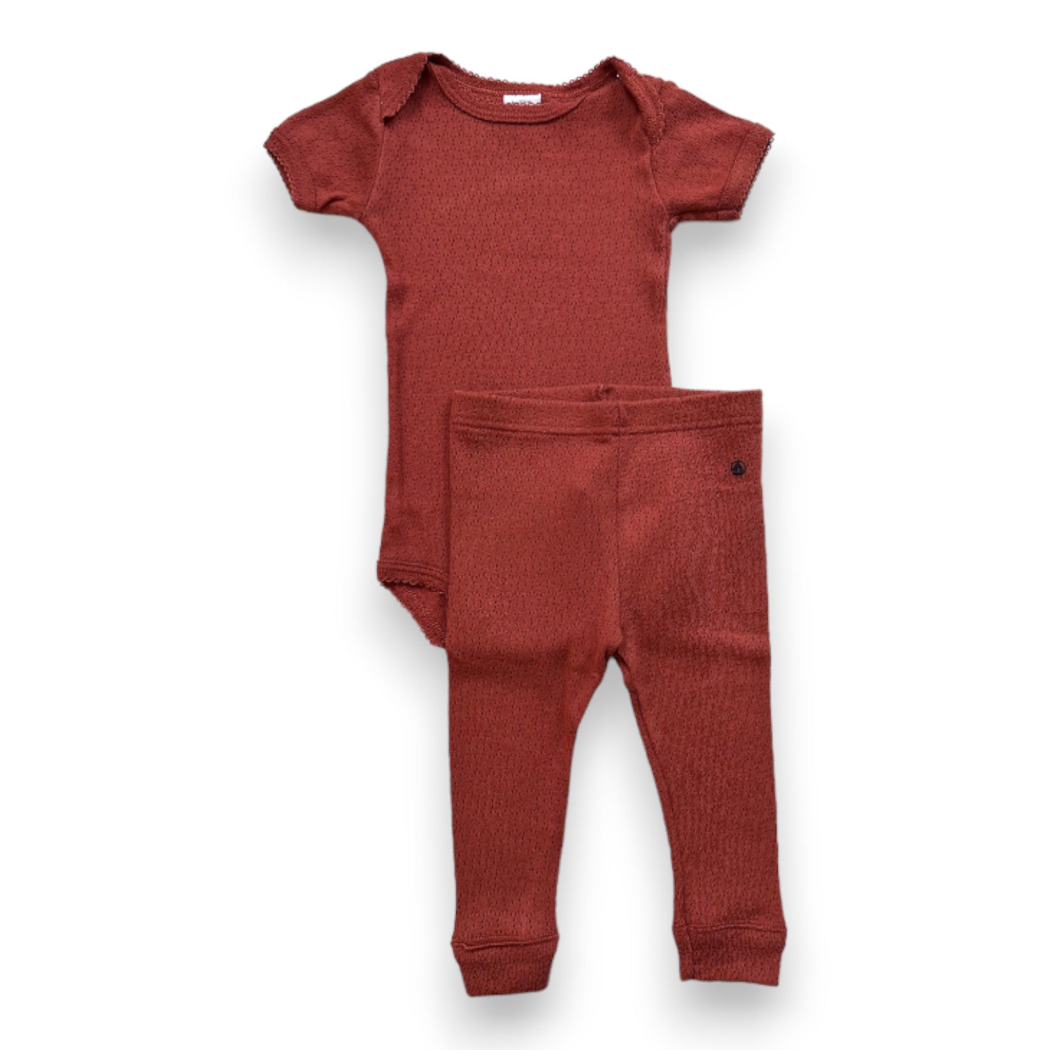 PETIT BATEAU - Ensemble body et legging marron - 6 mois